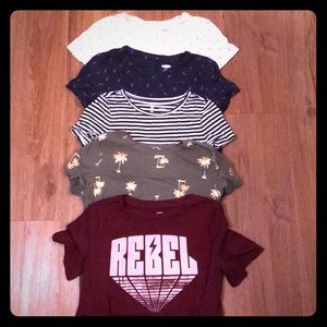 Old Navy Tees (5) pieces Size 7-9 brand new